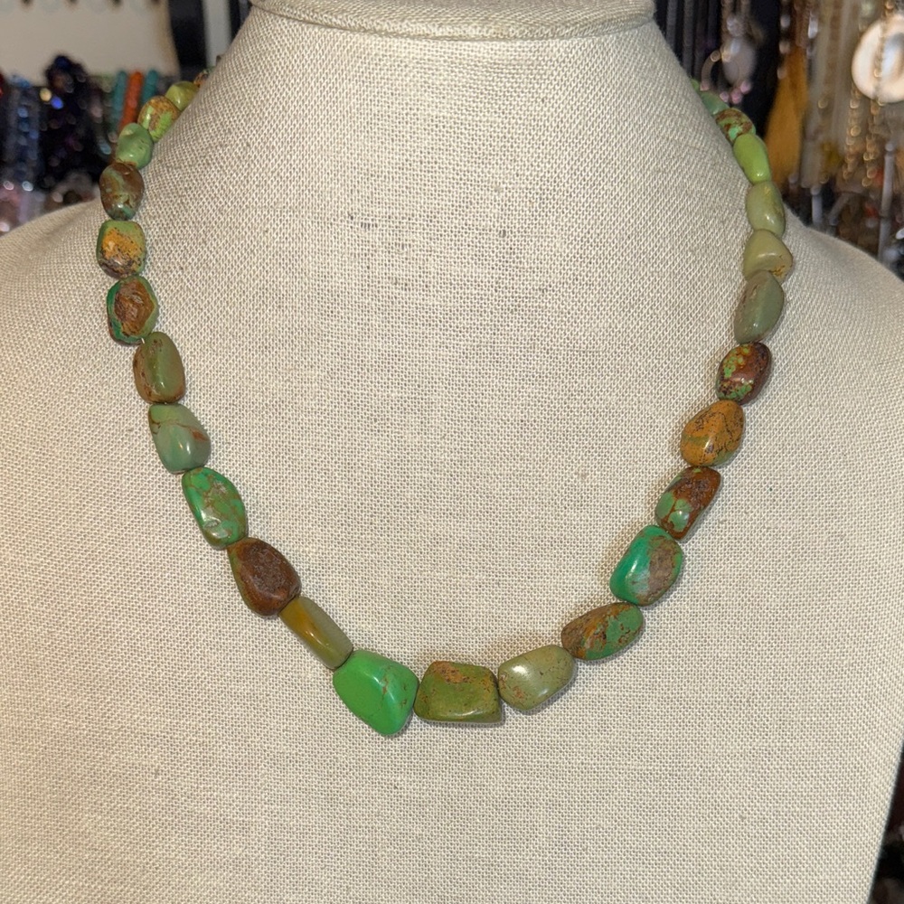 Jay King DTR Sterling Silver and Green Turquoise  Gemstone Necklace